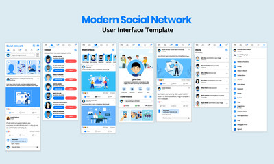 Modern Social Network User Interface Template