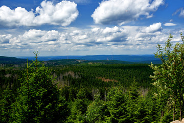 Fototapeta na wymiar view from Brocken Harz to other hills