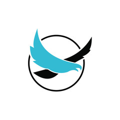 simple abstract bird in circle frame for logo design and icon ideas