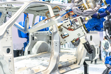 robot arm in factory