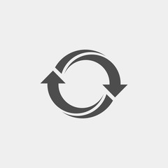 Recycling flat vector icon. Circular arrow flat vector icon