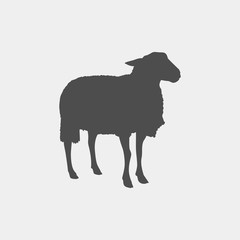 Sheep vector silhouette. Farm animal vector silhouette