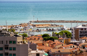 port, breakwater and fishing boats in the port of Giulianova, abruzzo, Italy