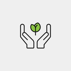 Obraz premium Sprout flat vector icon. Sprout in hand flat vector icon. Young shoot flat vector icon