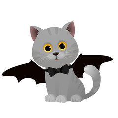 Cute cat with halloween costume vector isolated on white