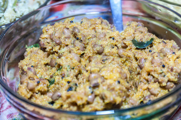 Kerala vegetable koottu curry serving on the occassion of Onam Festival 