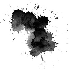 Obraz premium Black watercolor stain
