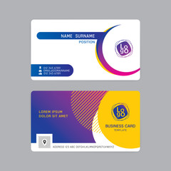Business card template design blue tone.