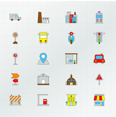 Icons Set Concept For  Transportation
