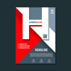 flyer Template with alphabet style, trendy, elegant and modern design