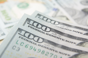 money background. american hundred dollar bills. copy space