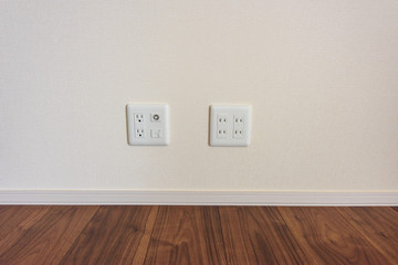 写真素材：新築、室内、コンセント、電源、電気、壁