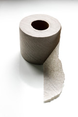 roll of white toilet paper isolated on white background