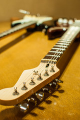 Closeup of an electric guitar