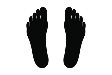 silhouette of foot on a white background isolate. eps10 vector illustration. hand drawing