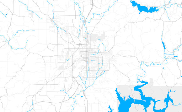 Rich Detailed Vector Map Of Bloomington, Indiana, USA