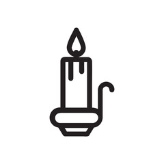 Candle vector icon, light symbol. Simple, flat design for web or mobile app