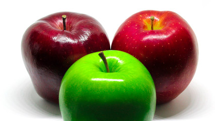 Green and red apples