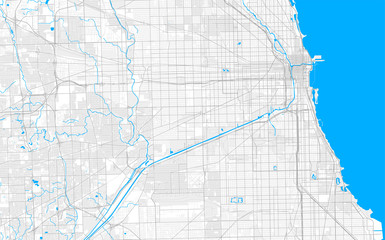 Rich detailed vector map of Cicero, Illinois, USA