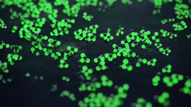 Green testosterone molecules begin to grow and multiply