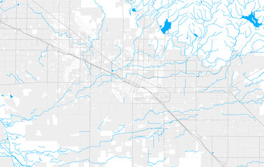 Rich detailed vector map of Merced, California, USA