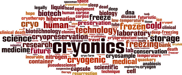 Cryonics word cloud