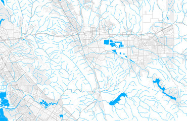 Fototapeta na wymiar Rich detailed vector map of Pleasanton, California, USA
