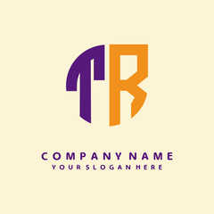 Obraz premium initial letter TR logo purple, orange. Monogram Vector Logo