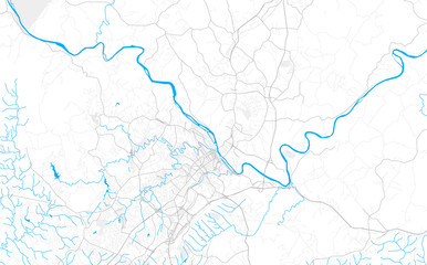 Rich detailed vector map of Lynchburg, Virginia, USA