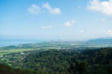 Panoramic view of the city of Batumi in sunny day 