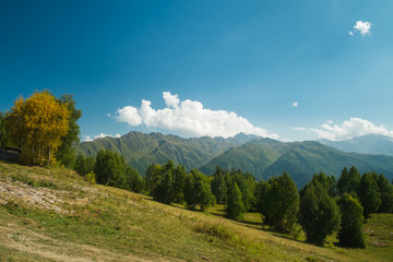 mountains view in Svaneti in Georgia