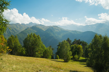 Fototapeta na wymiar mountains view in Svaneti in Georgia