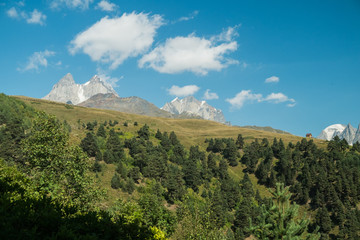 mountains view in Svaneti in Georgia