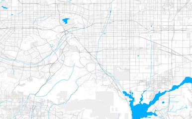 Rich detailed vector map of Chino Hills, California, USA