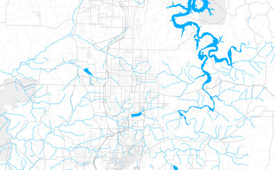 Rich detailed vector map of Springdale, Arkansas, USA