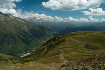 Fototapeta na wymiar mountains view in Svaneti in Georgia