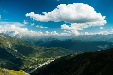 mountains view in Svaneti in Georgia