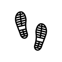 Boot footsteps icon or footprint silhouette