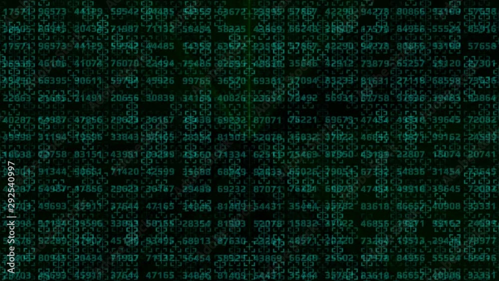 Aufkleber Technology Futuristic UI HUD Big Data Digital Number Conde Information Screen Display Monitor. Particle Statistic Digit Random Security Code Virtual Reality Network Graphic Design.