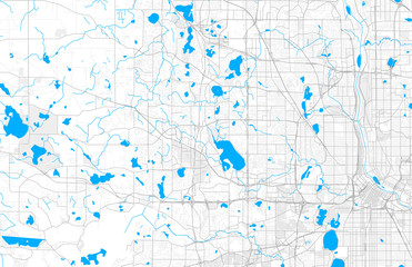 Rich detailed vector map of Plymouth, Minnesota, USA