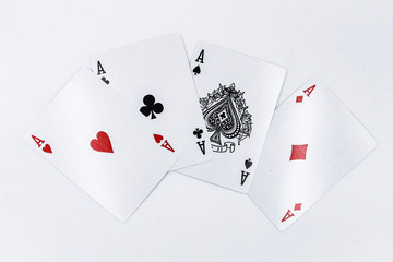 playing cards on white background