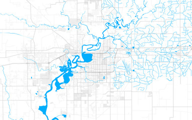 Obraz premium Rich detailed vector map of Lake Charles, Louisiana, USA