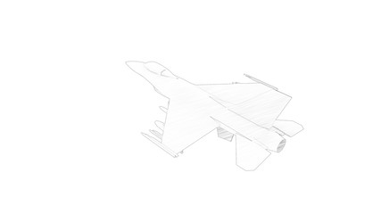 3d rendering of multiple view of a fighter jet isolated in white background