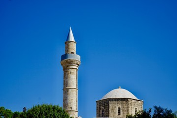 Fototapeta na wymiar minaret of mosque in Cyprus