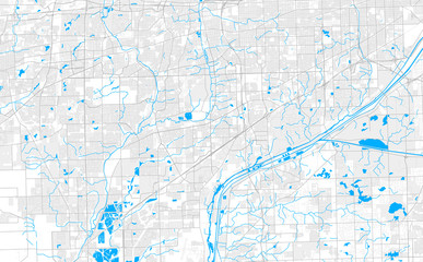 Rich detailed vector map of Bolingbrook, Illinois, USA