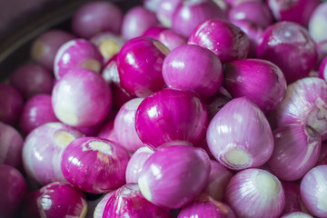 Shallots are a beautiful purple color is peeled and then have a pungent smell