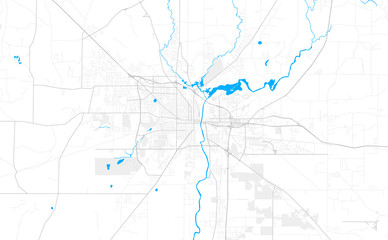 Rich detailed vector map of Albany, Georgia, USA