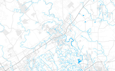 Rich detailed vector map of New Braunfels, Texas, USA