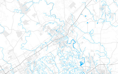 Rich detailed vector map of New Braunfels, Texas, USA