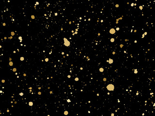 Ink golden blots Grunge urban background.Texture Vector. Dust overlay distress grain. Gold paint splatter , dirty,poster for your design.